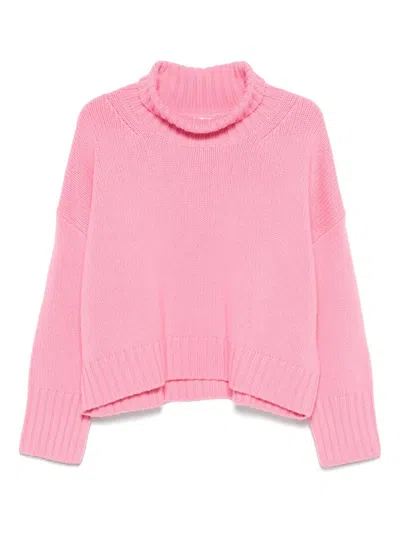 Soft Goat Girlfriend Cashmere Turtle Neck Jumper In Pink