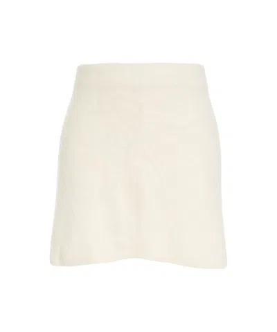 SOFT GOAT ALPACA BLEND MINI SKIRT WITH HIGH WAIST