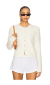 Soft Goat Fine-knit Button-up Cardigan In White