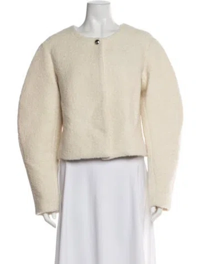 Pre-owned Soft Goat Alpaca Jacket In Neutral