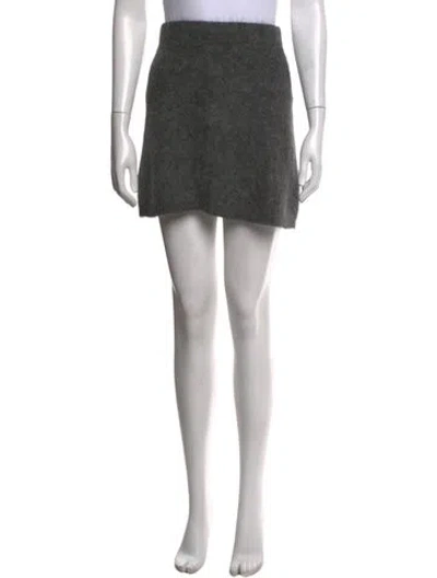 Pre-owned Soft Goat Alpaca Mini Skirt W/ Tags In Grey