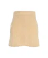 Soft Goat Alpaca Wool Blend Mini Skirt With High-waisted Silhouette In Neutral