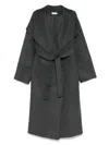 Soft Goat Belted Coat In Gray