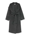 Soft Goat Belted Coat In Gray