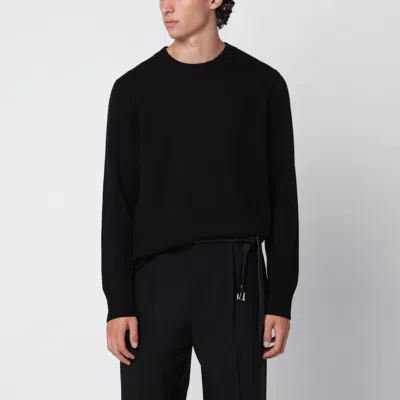 Soft Goat Black Cashmere Crew-neck Sweater