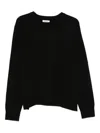 Soft Goat Boyfiend Crew-neck Knitwear In Black