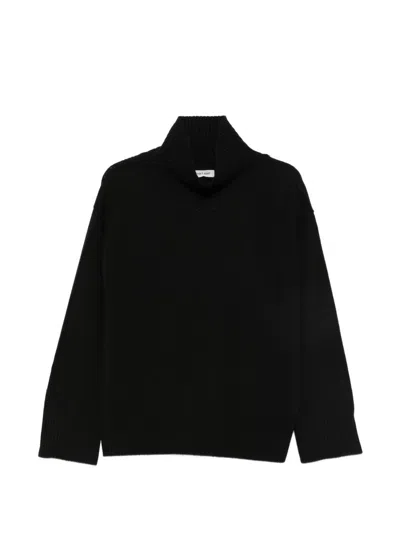 Soft Goat Black Ribbed Turtleneck Sweater