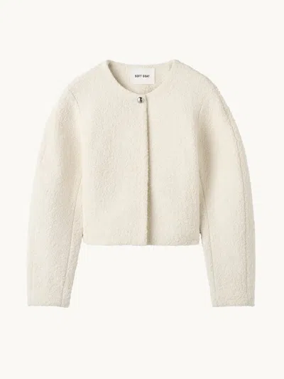 SOFT GOAT BOUCLÉ BLAZER CREAM L