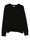Soft Goat Boyfiend Crew-neck Knitwear In Black