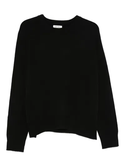Soft Goat Boyfiend Crew-neck Knitwear In Black