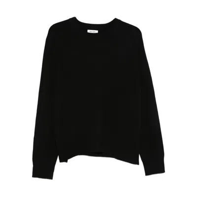 Soft Goat Boyfiend Crew-neck Knitwear In Black