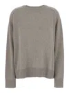 Soft Goat 'boyfriend' Grey Crewneck Sweater With Dropped Shoulders