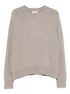 Soft Goat Boyfriend Ribbed Crew-neck Knitwear In Gray