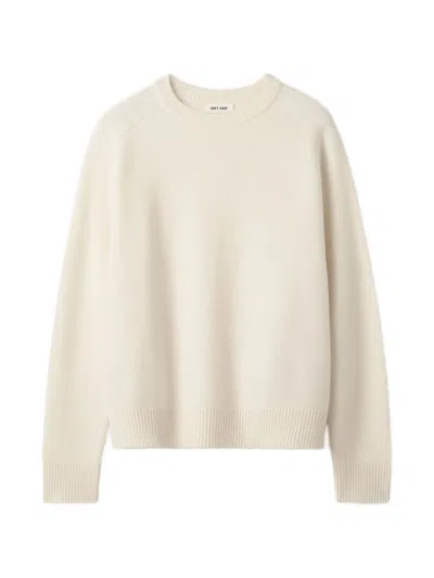 Soft Goat Boyfriend Ribbed Sweater In Neutral