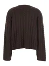 Soft Goat Brown Cropped Crewneck Knit Sweater