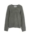 Soft Goat Brushed Cashmere Sweater With Subtle V-neck In Gray