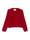 Soft Goat Brushed Crew-neck Sweater In Red