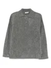 Soft Goat Brushed-effect Knitted Polo Shirt In Gray