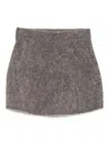 Soft Goat Brushed-effect Mini Skirt In Gray