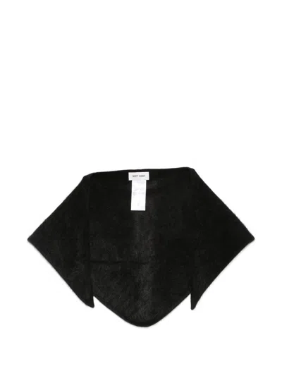 Soft Goat Brushed Knit Scarf In Black