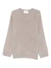 Soft Goat Brushed V-neck Sweater In Gray