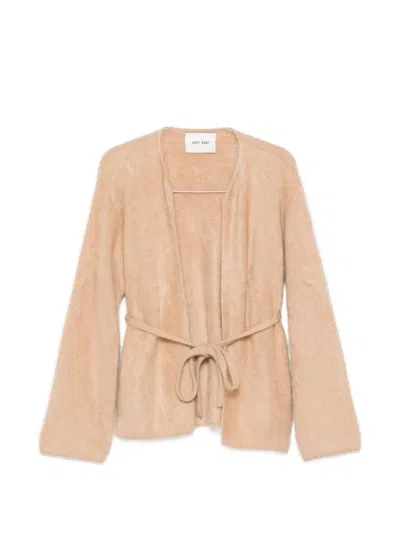 Soft Goat Brushed Wrap Cardigan In Yellow