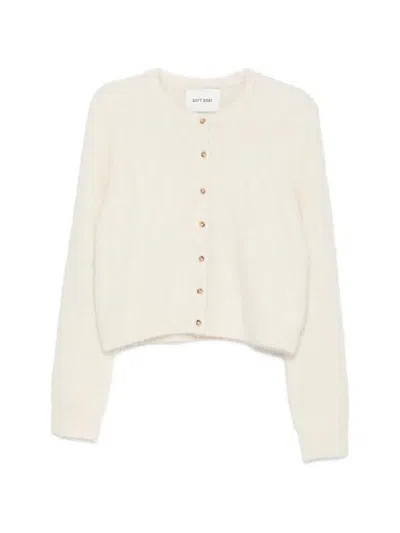 Soft Goat Brushed-finish Button-up Cardigan In Neutral
