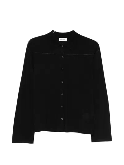 Soft Goat Button Fastening Long Sleeves In Black
