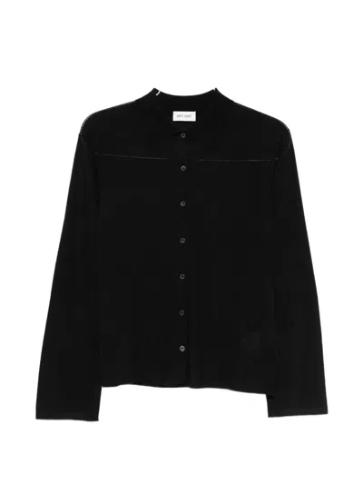 Soft Goat Button Fastening Long Sleeves In Black