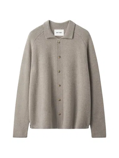 Soft Goat Button-down Cashmere Cardigan In Gray