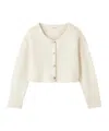 Soft Goat Buttoned Cardigan In Feather White