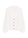 Soft Goat Buttoned Cardigan In White