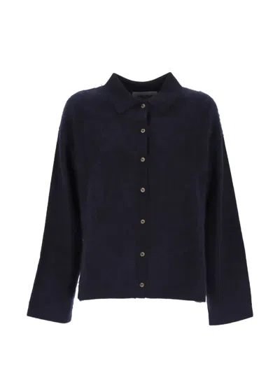 Soft Goat Button-fastening Shirt In Blue