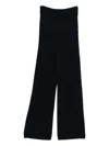 Soft Goat Cable-knit Pants In Blue