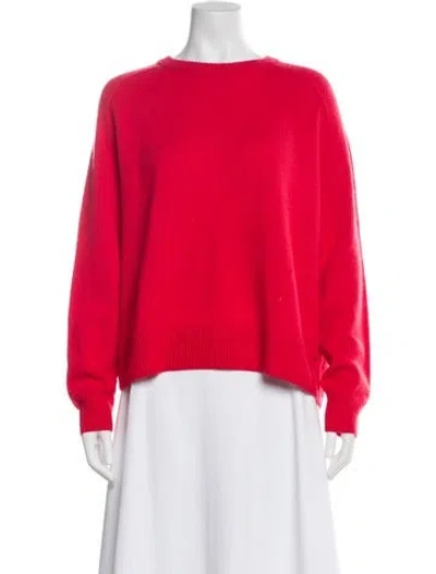 Pre-owned Soft Goat Cashmere Bateau Neckline Sweater In Red