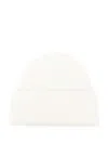 Soft Goat Cashmere Ribbed Beanie In White