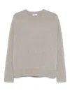 Soft Goat Cashmere Boyfriend Crewneck Jumper In Gray