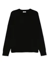 Soft Goat Cashmere Boyfriend Crewneck Jumper In Black