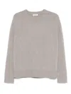 Soft Goat Cashmere Boyfriend Crewneck Jumper In Gray