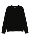 Soft Goat Cashmere Boyfriend Crewneck Jumper In Black