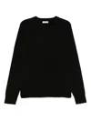 Soft Goat Cashmere Boyfriend Crewneck Jumper In Black