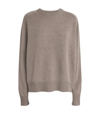 Soft Goat Cashmere Boyfriend Sweater In Brown