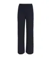 Soft Goat Cashmere Cable-knit Sweatpants In Blue