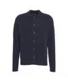 Soft Goat Cashmere Cardigan With Classic Collar In Blue