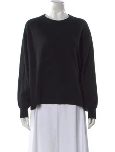 Pre-owned Soft Goat Cashmere Crew Neck Sweater In Black