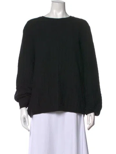 Pre-owned Soft Goat Cashmere Crew Neck Sweater In Black