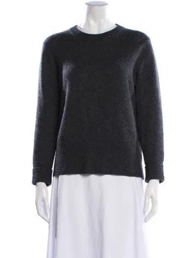 Pre-owned Soft Goat Cashmere Crew Neck Sweater In Gray