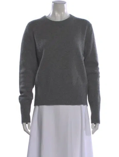 Pre-owned Soft Goat Cashmere Crew Neck Sweater In Gray