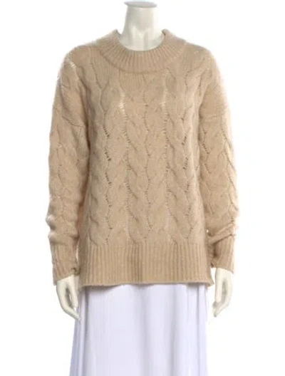 Pre-owned Soft Goat Cashmere Crew Neck Sweater In Neutral