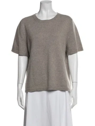 Pre-owned Soft Goat Cashmere Crew Neck Sweater In Neutral